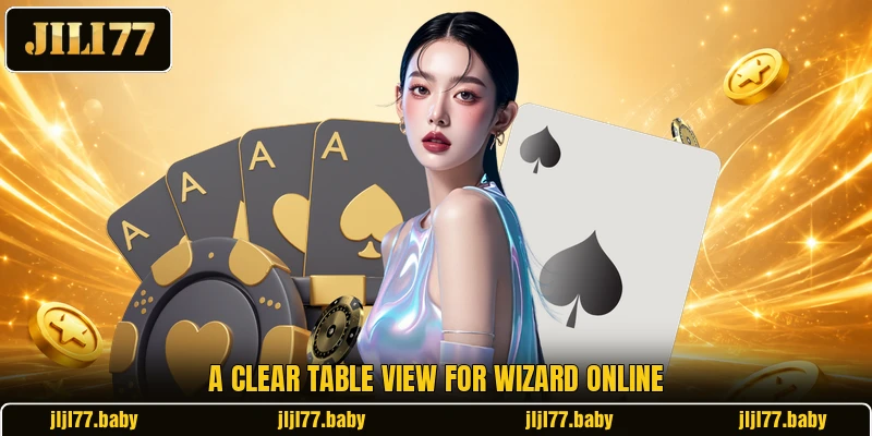 A clear table view for Wizard Online A clear table view for Wizard Online