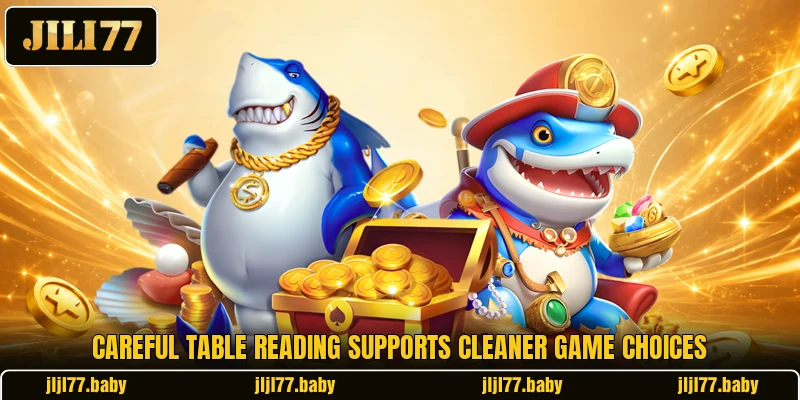 Careful table reading supports cleaner game choices Careful table reading supports cleaner game choices