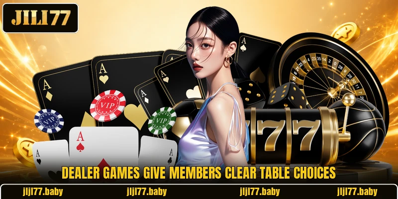 Dealer games give members clear table choices Dealer games give members clear table choices