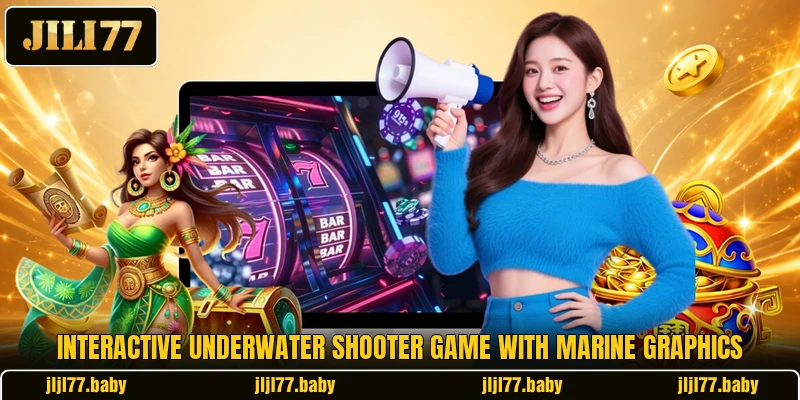 Interactive underwater shooter game with marine graphics Interactive underwater shooter game with marine graphics