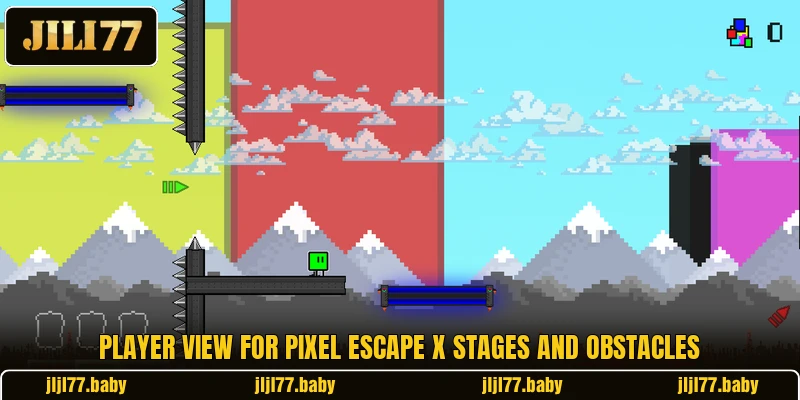 Player view for Pixel Escape X stages and obstacles Player view for Pixel Escape X stages and obstacles