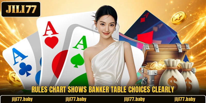Rules chart shows banker table choices clearly Rules chart shows banker table choices clearly