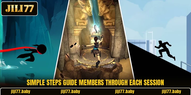 Simple steps guide members through each session Simple steps guide members through each session