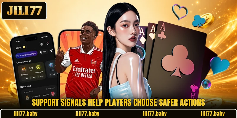 Support signals help players choose safer actions Support signals help players choose safer actions